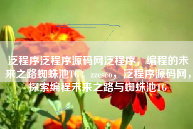 泛程序泛程序源码网泛程序，编程的未来之路蜘蛛池TG：zzcseo，泛程序源码网，探索编程未来之路与蜘蛛池TG