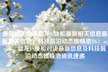 最新相关信息猛龙vs快船最新相关信息最新相关信息，科技前沿动态蜘蛛池TG：zzcseo，猛龙VS快船对决最新信息及科技前沿动态蜘蛛池资讯速递