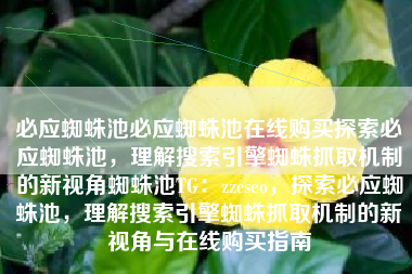 必应蜘蛛池必应蜘蛛池在线购买探索必应蜘蛛池，理解搜索引擎蜘蛛抓取机制的新视角蜘蛛池TG：zzcseo，探索必应蜘蛛池，理解搜索引擎蜘蛛抓取机制的新视角与在线购买指南