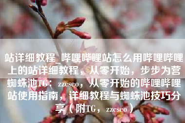 站详细教程_哔哩哔哩站怎么用哔哩哔哩上的站详细教程，从零开始，步步为营蜘蛛池TG：zzcseo，从零开始的哔哩哔哩站使用指南，详细教程与蜘蛛池技巧分享（附TG，zzcseo）