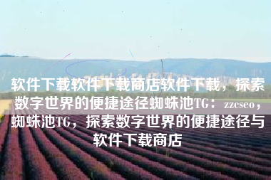 软件下载软件下载商店软件下载，探索数字世界的便捷途径蜘蛛池TG：zzcseo，蜘蛛池TG，探索数字世界的便捷途径与软件下载商店