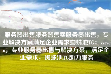 服务器出售服务器售卖服务器出售，专业解决方案满足企业需求蜘蛛池TG：zzcseo，专业服务器出售与解决方案，满足企业需求，蜘蛛池TG助力服务