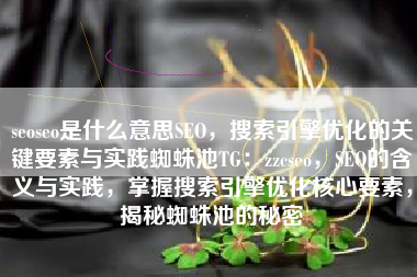 seoseo是什么意思SEO，搜索引擎优化的关键要素与实践蜘蛛池TG：zzcseo，SEO的含义与实践，掌握搜索引擎优化核心要素，揭秘蜘蛛池的秘密