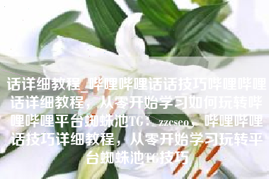 话详细教程_哔哩哔哩话话技巧哔哩哔哩话详细教程，从零开始学习如何玩转哔哩哔哩平台蜘蛛池TG：zzcseo，哔哩哔哩话技巧详细教程，从零开始学习玩转平台蜘蛛池TG技巧