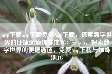 app下载app下载免费App下载，探索数字世界的便捷通道蜘蛛池TG：zzcseo，探索数字世界的便捷通道，免费App下载与蜘蛛池TG