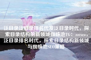 泛目录泛目录排名代发泛目录时代，探索目录结构的新领域蜘蛛池TG：zzcseo，泛目录排名时代，探索目录结构新领域与蜘蛛池SEO策略