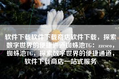 软件下载软件下载商店软件下载，探索数字世界的便捷通道蜘蛛池TG：zzcseo，蜘蛛池TG，探索数字世界的便捷通道，软件下载商店一站式服务