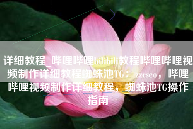 详细教程_哔哩哔哩bilibili教程哔哩哔哩视频制作详细教程蜘蛛池TG：zzcseo，哔哩哔哩视频制作详细教程，蜘蛛池TG操作指南