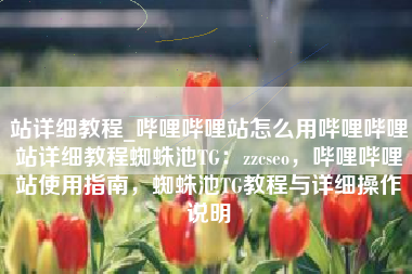 站详细教程_哔哩哔哩站怎么用哔哩哔哩站详细教程蜘蛛池TG：zzcseo，哔哩哔哩站使用指南，蜘蛛池TG教程与详细操作说明