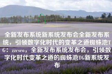 全新发布系统新系统发布会全新发布系统，引领数字化时代的变革之道蜘蛛池TG：zzcseo，全新发布系统发布会，引领数字化时代变革之道的蜘蛛池TG新系统发布