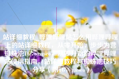 站详细教程_哔哩哔哩站怎么用哔哩哔哩上的站详细教程，从零开始，步步为营蜘蛛池TG：zzcseo，从零开始的哔哩哔哩站使用指南，站详细教程与蜘蛛池技巧分享（附TG，zzcseo）