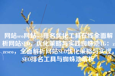 网站seo网站seo排名优化工具在线全面解析网站SEO，优化策略与实践蜘蛛池TG：zzcseo，全面解析网站SEO优化策略与实践，SEO排名工具与蜘蛛池解析