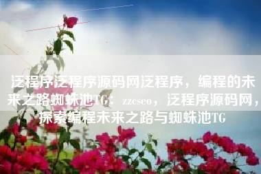 泛程序泛程序源码网泛程序，编程的未来之路蜘蛛池TG：zzcseo，泛程序源码网，探索编程未来之路与蜘蛛池TG
