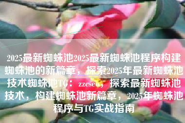 2025最新蜘蛛池2025最新蜘蛛池程序构建蜘蛛池的新篇章，探索2025年最新蜘蛛池技术蜘蛛池TG：zzcseo，探索最新蜘蛛池技术，构建蜘蛛池新篇章，2025年蜘蛛池程序与TG实战指南