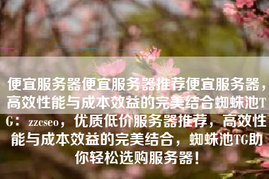便宜服务器便宜服务器推荐便宜服务器，高效性能与成本效益的完美结合蜘蛛池TG：zzcseo，优质低价服务器推荐，高效性能与成本效益的完美结合，蜘蛛池TG助你轻松选购服务器！