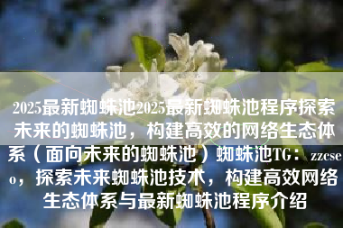 2025最新蜘蛛池2025最新蜘蛛池程序探索未来的蜘蛛池，构建高效的网络生态体系（面向未来的蜘蛛池）蜘蛛池TG：zzcseo，探索未来蜘蛛池技术，构建高效网络生态体系与最新蜘蛛池程序介绍