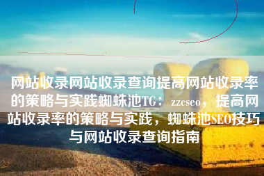 网站收录网站收录查询提高网站收录率的策略与实践蜘蛛池TG：zzcseo，提高网站收录率的策略与实践，蜘蛛池SEO技巧与网站收录查询指南
