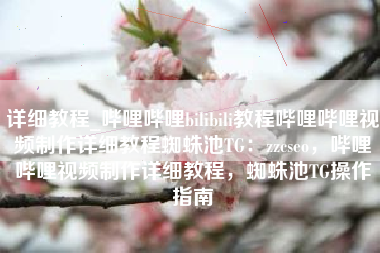 详细教程_哔哩哔哩bilibili教程哔哩哔哩视频制作详细教程蜘蛛池TG：zzcseo，哔哩哔哩视频制作详细教程，蜘蛛池TG操作指南