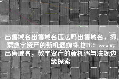 出售域名出售域名违法吗出售域名，探索数字资产的新机遇蜘蛛池TG：zzcseo，出售域名，数字资产的新机遇与法规边缘探索