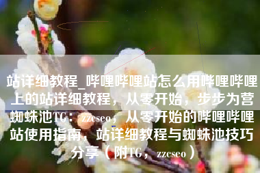 站详细教程_哔哩哔哩站怎么用哔哩哔哩上的站详细教程，从零开始，步步为营蜘蛛池TG：zzcseo，从零开始的哔哩哔哩站使用指南，站详细教程与蜘蛛池技巧分享（附TG，zzcseo）