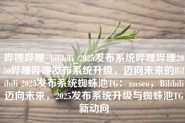 哔哩哔哩_bilibili_2025发布系统哔哩哔哩2050哔哩哔哩发布系统升级，迈向未来的Bilibili 2025发布系统蜘蛛池TG：zzcseo，Bilibili迈向未来，2025发布系统升级与蜘蛛池TG新动向