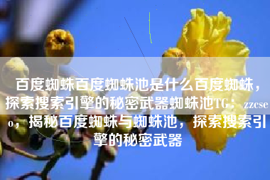 百度蜘蛛百度蜘蛛池是什么百度蜘蛛，探索搜索引擎的秘密武器蜘蛛池TG：zzcseo，揭秘百度蜘蛛与蜘蛛池，探索搜索引擎的秘密武器