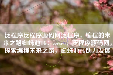 泛程序泛程序源码网泛程序，编程的未来之路蜘蛛池TG：zzcseo，泛程序源码网，探索编程未来之路，蜘蛛池TG助力发展