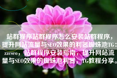 站群程序站群程序怎么安装站群程序，提升网站流量与SEO效果的利器蜘蛛池TG：zzcseo，站群程序安装指南，提升网站流量与SEO效果的蜘蛛池利器，TG教程分享。