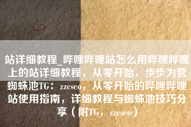 站详细教程_哔哩哔哩站怎么用哔哩哔哩上的站详细教程，从零开始，步步为营蜘蛛池TG：zzcseo，从零开始的哔哩哔哩站使用指南，详细教程与蜘蛛池技巧分享（附TG，zzcseo）