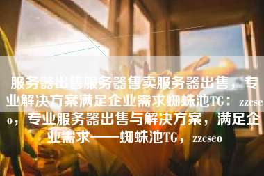 服务器出售服务器售卖服务器出售，专业解决方案满足企业需求蜘蛛池TG：zzcseo，专业服务器出售与解决方案，满足企业需求——蜘蛛池TG，zzcseo