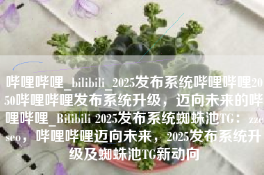 哔哩哔哩_bilibili_2025发布系统哔哩哔哩2050哔哩哔哩发布系统升级，迈向未来的哔哩哔哩_Bilibili 2025发布系统蜘蛛池TG：zzcseo，哔哩哔哩迈向未来，2025发布系统升级及蜘蛛池TG新动向