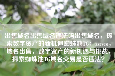 出售域名出售域名违法吗出售域名，探索数字资产的新机遇蜘蛛池TG：zzcseo，域名出售，数字资产的新机遇与挑战，探索蜘蛛池TG域名交易是否违法？