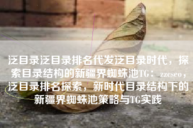 泛目录泛目录排名代发泛目录时代，探索目录结构的新疆界蜘蛛池TG：zzcseo，泛目录排名探索，新时代目录结构下的新疆界蜘蛛池策略与TG实践