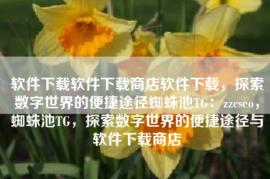 软件下载软件下载商店软件下载，探索数字世界的便捷途径蜘蛛池TG：zzcseo，蜘蛛池TG，探索数字世界的便捷途径与软件下载商店