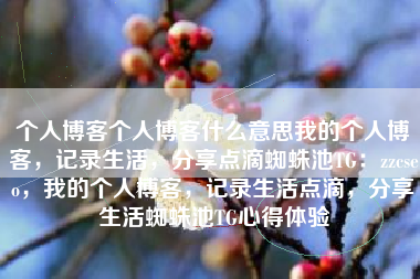 个人博客个人博客什么意思我的个人博客，记录生活，分享点滴蜘蛛池TG：zzcseo，我的个人博客，记录生活点滴，分享生活蜘蛛池TG心得体验