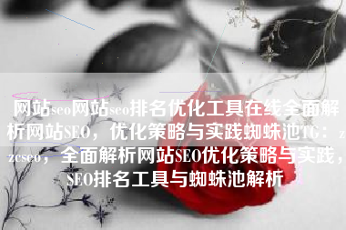 网站seo网站seo排名优化工具在线全面解析网站SEO，优化策略与实践蜘蛛池TG：zzcseo，全面解析网站SEO优化策略与实践，SEO排名工具与蜘蛛池解析