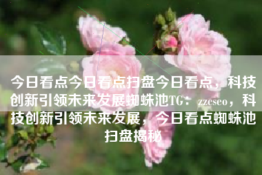 今日看点今日看点扫盘今日看点，科技创新引领未来发展蜘蛛池TG：zzcseo，科技创新引领未来发展，今日看点蜘蛛池扫盘揭秘