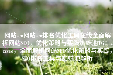 网站seo网站seo排名优化工具在线全面解析网站SEO，优化策略与实践蜘蛛池TG：zzcseo，全面解析网站SEO优化策略与实践，SEO排名工具与蜘蛛池解析