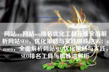网站seo网站seo排名优化工具在线全面解析网站SEO，优化策略与实践蜘蛛池TG：zzcseo，全面解析网站SEO优化策略与实践，SEO排名工具与蜘蛛池解析