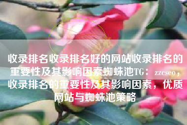 收录排名收录排名好的网站收录排名的重要性及其影响因素蜘蛛池TG：zzcseo，收录排名的重要性及其影响因素，优质网站与蜘蛛池策略