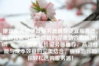 便宜服务器便宜服务器推荐便宜服务器，高效性能与成本效益的完美结合蜘蛛池TG：zzcseo，优质低价服务器推荐，高效性能与成本效益的完美结合，蜘蛛池TG助你轻松选购服务器！