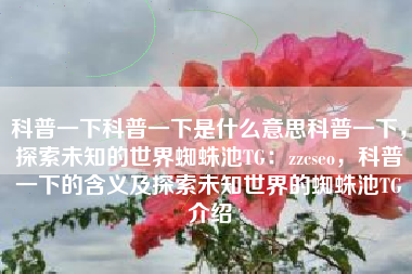 科普一下科普一下是什么意思科普一下，探索未知的世界蜘蛛池TG：zzcseo，科普一下的含义及探索未知世界的蜘蛛池TG介绍