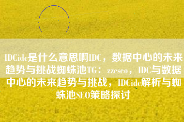 IDCidc是什么意思啊IDC，数据中心的未来趋势与挑战蜘蛛池TG：zzcseo，IDC与数据中心的未来趋势与挑战，IDCidc解析与蜘蛛池SEO策略探讨