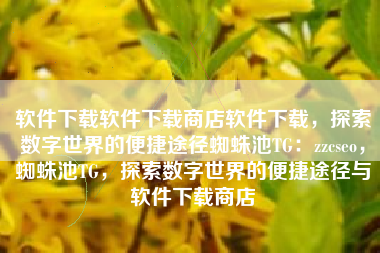 软件下载软件下载商店软件下载，探索数字世界的便捷途径蜘蛛池TG：zzcseo，蜘蛛池TG，探索数字世界的便捷途径与软件下载商店