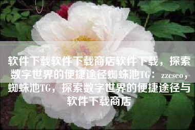 软件下载软件下载商店软件下载，探索数字世界的便捷途径蜘蛛池TG：zzcseo，蜘蛛池TG，探索数字世界的便捷途径与软件下载商店