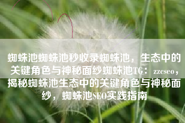 蜘蛛池蜘蛛池秒收录蜘蛛池，生态中的关键角色与神秘面纱蜘蛛池TG：zzcseo，揭秘蜘蛛池生态中的关键角色与神秘面纱，蜘蛛池SEO实践指南