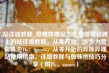 站详细教程_哔哩哔哩站怎么用哔哩哔哩上的站详细教程，从零开始，步步为营蜘蛛池TG：zzcseo，从零开始的哔哩哔哩站使用指南，详细教程与蜘蛛池技巧分享（附TG，zzcseo）