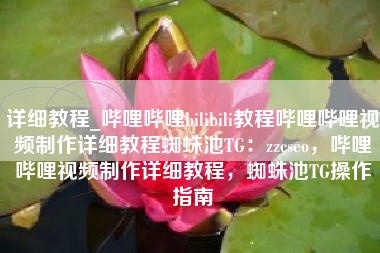 详细教程_哔哩哔哩bilibili教程哔哩哔哩视频制作详细教程蜘蛛池TG：zzcseo，哔哩哔哩视频制作详细教程，蜘蛛池TG操作指南