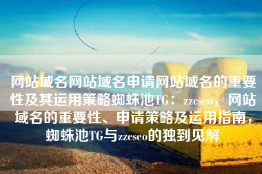 网站域名网站域名申请网站域名的重要性及其运用策略蜘蛛池TG：zzcseo，网站域名的重要性、申请策略及运用指南，蜘蛛池TG与zzcseo的独到见解