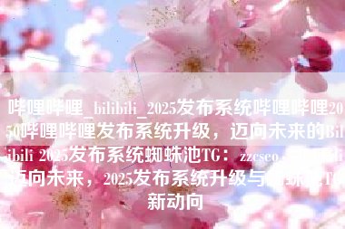 哔哩哔哩_bilibili_2025发布系统哔哩哔哩2050哔哩哔哩发布系统升级，迈向未来的Bilibili 2025发布系统蜘蛛池TG：zzcseo，Bilibili迈向未来，2025发布系统升级与蜘蛛池TG新动向